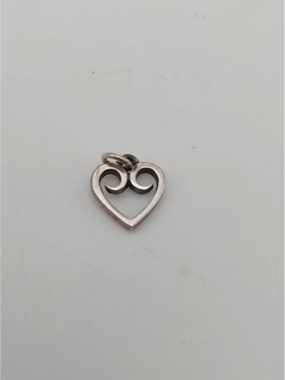 James Avery Scrolled Heart Charm Sterling Retired